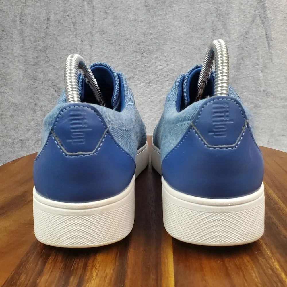Fitflop Shoes Women's 9 Blue Denim Rally Low Top Lace Up Athletic Sneakers_4